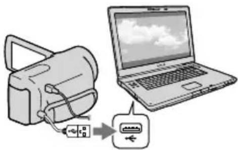 SONY HDR-CX180E - Conecte la videocámara al ordenador con el cable USB incorporado y toque [Conexión USB] en la pantalla de cristal líquido de la videocámara. - 1