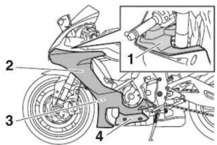 YAMAHA YZF-R1 (2014) - Rüzgarlıkların ve panellerin çıkarılması ve takılması - 1
