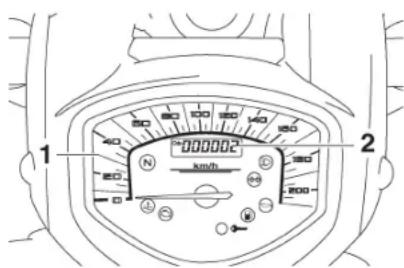 YAMAHA XVS1300A (2014) - Çok işlevli gösterge tablosu - 1