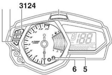 YAMAHA YZF-R25 (2015) - Gösterge lambaları ve uyarı lambaları - 1
