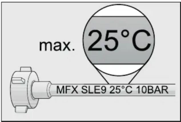 max. 25°C MFX SLE9 25°C 10BAR