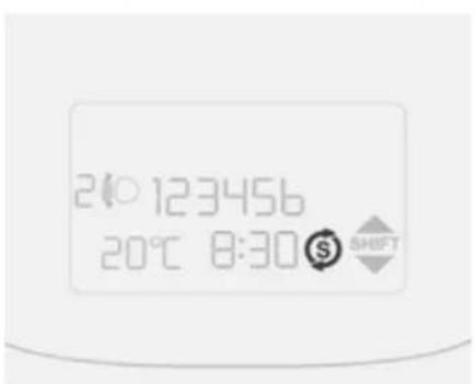 210 123456 20°C 8:30 $ SHBFT
