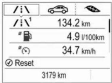 /i\ / i^1 134.2 km 4.9 l/100km 34.7 km/h ✓ Reset 3179 km