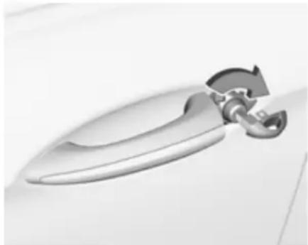 OPEL Yeni (2017) - Merkezi kilit sisteminde bir arıza olması durumunda anahtarla çalıştırma - 4