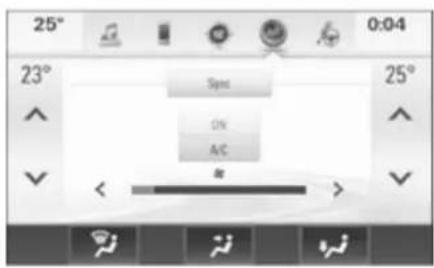25° 0:04 23° Sync ON A/C 25° < > >
