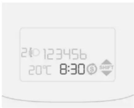 24°C 123456 20°C 8:30 Ⓧ SHIFT