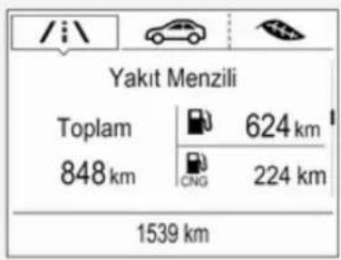 /i\ Yakit Menzili Toplam 624 km 848 km CNG 224 km 1539 km