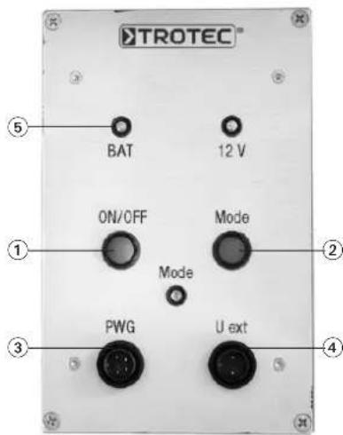 TROTEC™ BAT 12 V ON/OFF Mode Mode PWG U ext