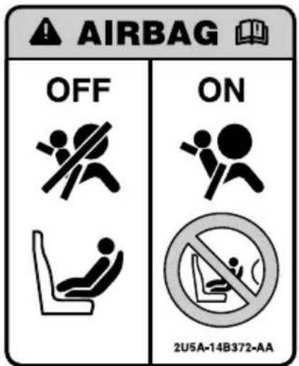 AIRBAG OFF ON 2U5A-14B372-AA