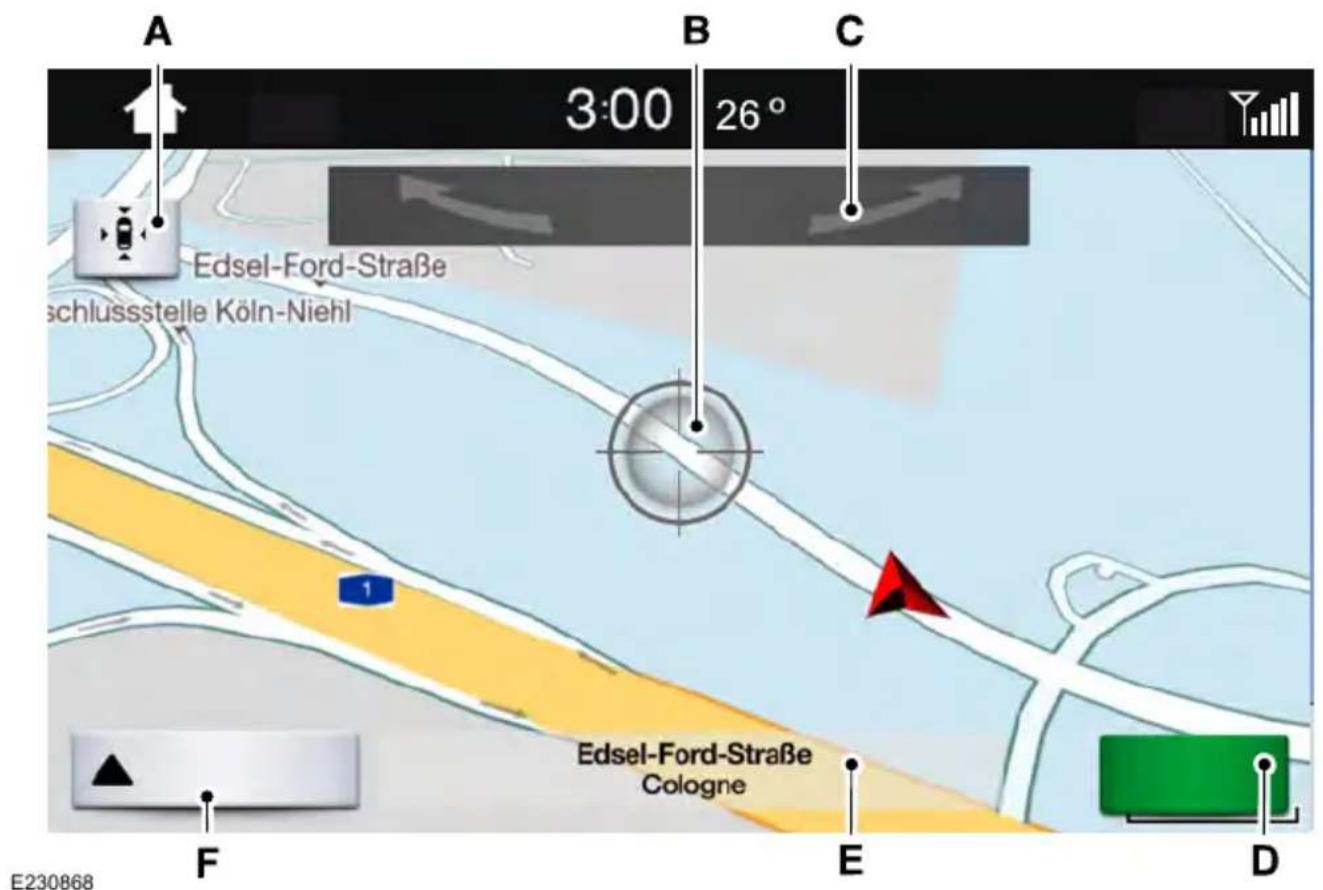 FORD S-Max (2017) - Hedefinizi seçtiğinizde harita üzerinde görünür ve aşağıdakileri seçebilirsiniz: - 2