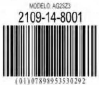 MODELO AG2SZ3 2109-14-8001 (01)07898953530292