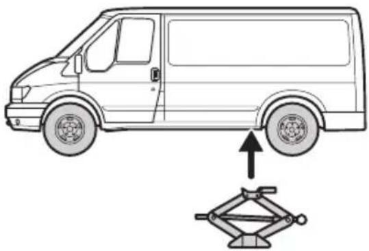 FORD Transit (2005) - Arka aks için kriko uygulama noktaları - 1
