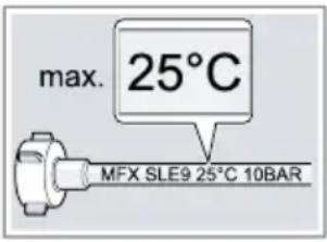 max. 25°C MFX SLE9 25°C 10BAR