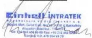 EinhellINTRATEK M. P. RENDESLIK VE OLE JHARETA 0 Bolask Mah, Gleeve Ceyl, No. 48 56 130 K. Bakshukky Alaqahir Istanbul - TMEV No. 26-96K 456 60 60 Fax: +90 216 456 6044 Sunganj V.D. 478 004 99 29