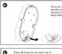 4. Plants de ma de anders en let wop bij leidichtheid 5. Freer de lamp aan de wand met de