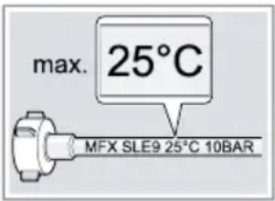 max. 25°C MFX SLE9 25°C 10BAR