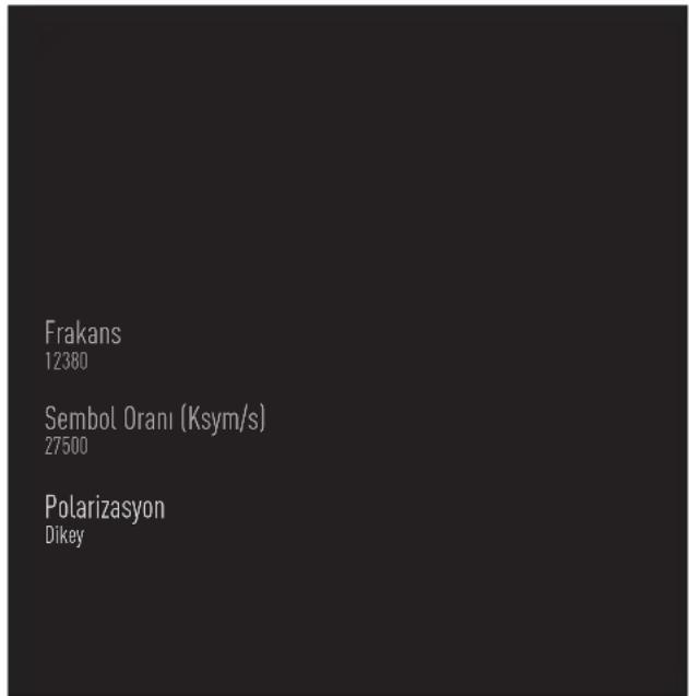 Frakans 12380 Sembol Orani (Ksym/s) 27500 Polarizasyon Dikey