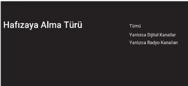 Hafizaya Alma Türü Tümü Yanlızca Dijital Kanallar Yanlızca Radyo Kanalları