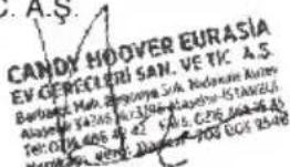 CANDY MOOVER EURASIA EV GE RECLERI SAN. VE TIC A.S. Barbara, Mab. Zinggoya Srb. Nedakara Kates Alayama 34265 10.3/98-Adalaya-ISTAWEL Tel: 076-4065 40 42 1415-626-666-66 Narada, Neri: Dazda-700 BOX 2548