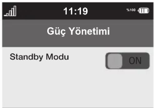 11:19 Güç Yönetimi Standby Modu ON
