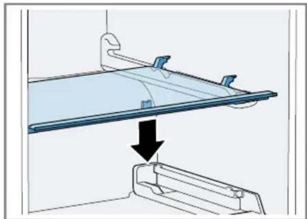 BOSCH KDN76AIE1N - Meyve ve sebze haznesinin üzerindeki rafın takılması - 1
