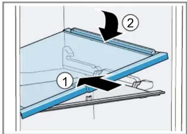 BOSCH KDN76AIE1N - Meyve ve sebze haznesinin üzerindeki rafın takılması - 2
