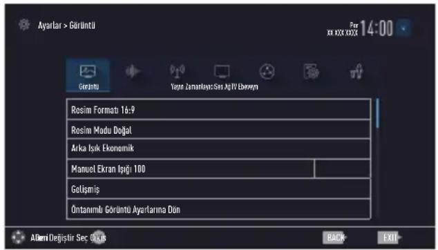 Arçelik A40K 694G HOTEL TV - Görüntü ayarları - 1
