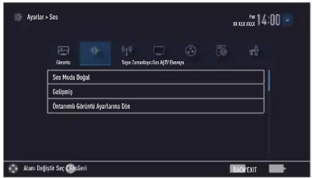 Arçelik A40K 694G HOTEL TV - Ses ayarları - 1