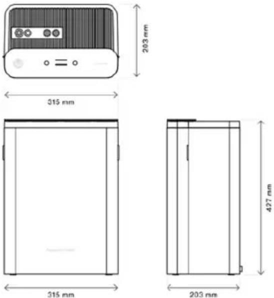 VESTEL Rafine PRO - Cihaz Boyutları - 1