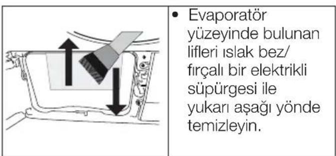 Arçelik 3890 UV - Evaporatörün temizlenmesi - 3