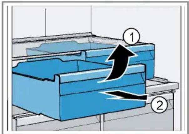 BOSCH KDN86XWE1N - Saklama haznesinin çıkarılması - 1