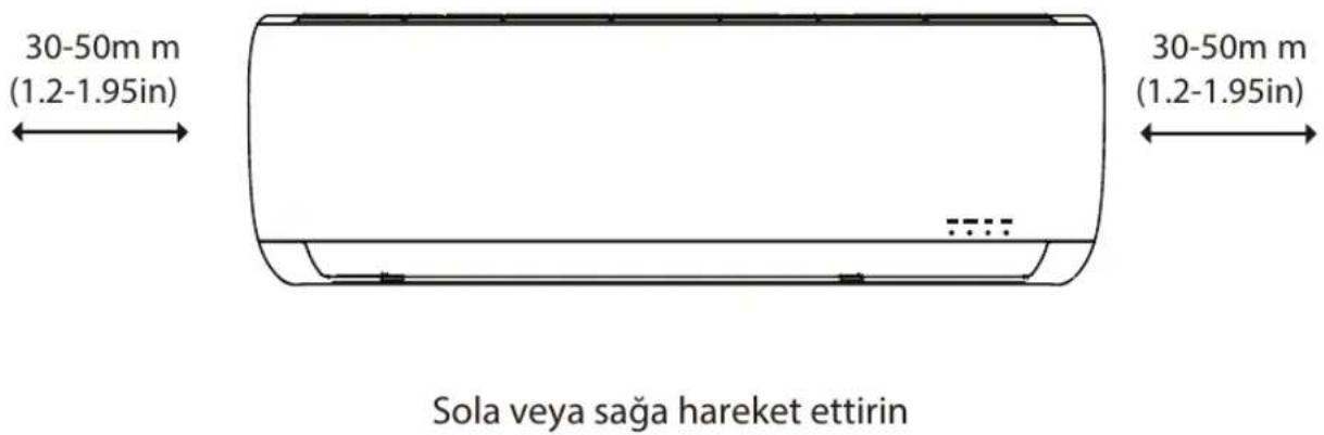 30-50m m (1.2-1.95in) 30-50m m (1.2-1.95in) Sola veya sağa hareket ettirin