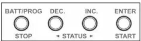 BATT/PROG DEC. INC. ENTER STOP STATUS START