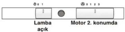 0 1 0 1 2 3 Lamba açık Motor 2. konumda