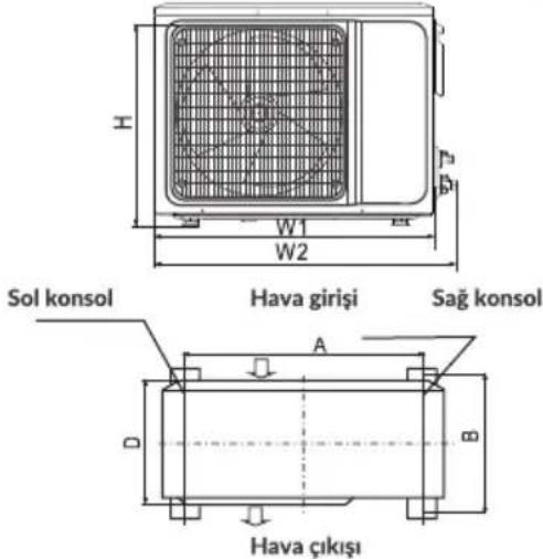 SILVERLINE AC16012 - Dış Ünite Ölçüleri Şeması - 2