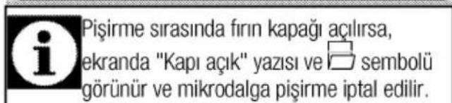 Arçelik KMF 833 G Grion - Mikrodalga modunun kullanılması - 5
