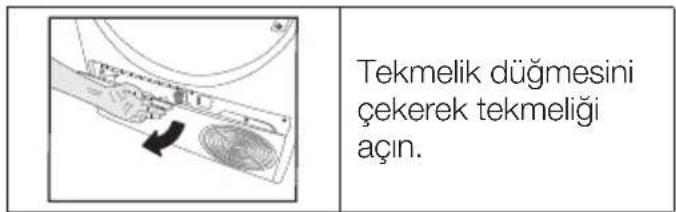 Tekmelik düğmesini çekerek tekmeliği açın.