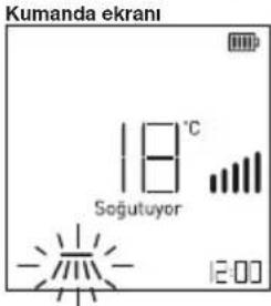 Kumanda ekrani 18°C Soğutuyor 12:00