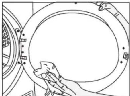 BEKO KMB 901 I - Lif Filtreleri (iç ve dış filtre)/Yükleme Kapağı İç Yüzeyi Temizliği - 5