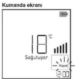 Kumanda ekrani 18 °C Soğutuyor Kapalı 12:00