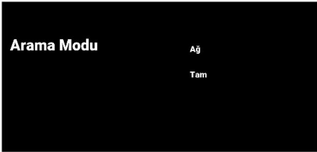 Arama Modu Ağ Tam