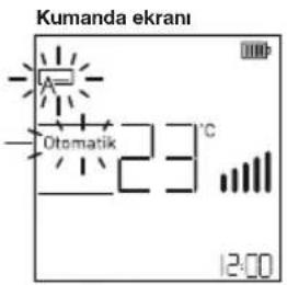 Kumanda ekrani Otomatik 23°C 12:00