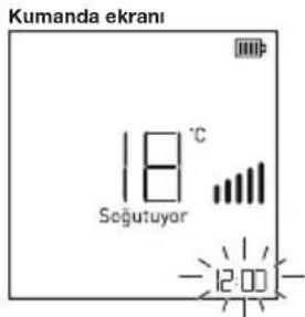 Kumanda ekrani Seğutuyor °C -12:00