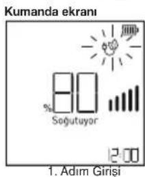 Kumanda ekranı Soğutuyor 1. Adım Girişi