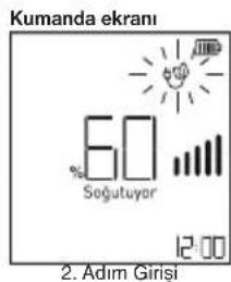 Kumanda ekrani 60 Soğutuyor 12:00 2. Adım Giriş