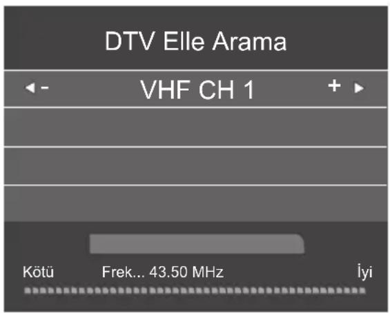 DTV Elle Arama VHF CH 1 Kötü Frek.. 43.50 MHz İyi