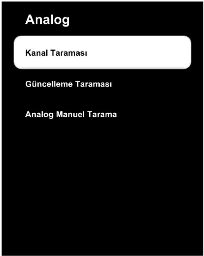 Analog Kanal Taraması Güncelleme Taraması Analog Manuel Tarama