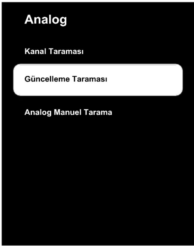 Analog Kanal Taraması Güncelleme Taraması Analog Manuel Tarama