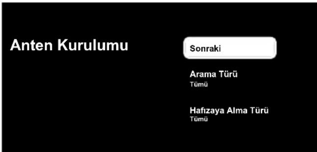 Anten Kurulumu Sonraki Arama Türü Tümü Hafizaya Alma Türü Tümü