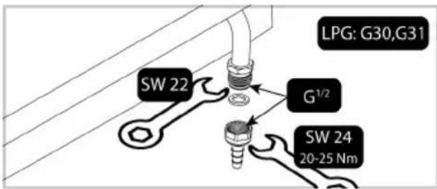 Arçelik OCD T 601-1 EHBD - Kelepçeli (dişsiz) gaz hortumu ile bağlantı - 1